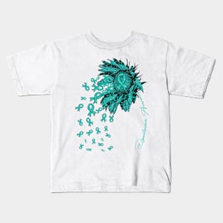 Dysautonomia Awareness - Sunflower ribbon flowers fall Kids T-Shirt